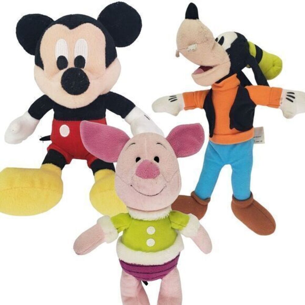 Mickey Mouse Goofy‎ Piglet Friends Plush Toys set X 3
